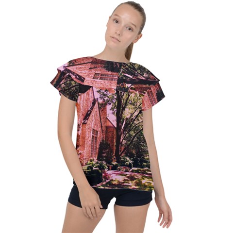 Hot Day In  Dallas-6 Ruffle Collar Chiffon Blouse by bestdesignintheworld