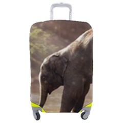 Baby Elephant Watering Hole Luggage Cover (medium) by Sarkoni