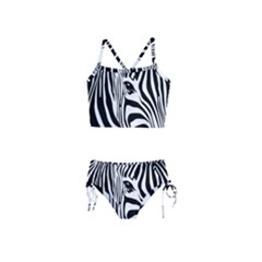 Animal Cute Pattern Art Zebra Girls  Tankini Swimsuit by Amaryn4rt
