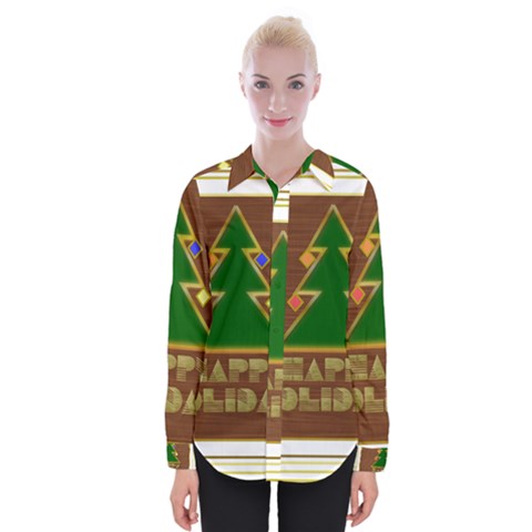 Art Deco Holiday Card Womens Long Sleeve Shirt by Amaryn4rt