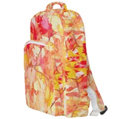 Monotype Art Pattern Leaves Colored Autumn Double Compartment Backpack by Amaryn4rt