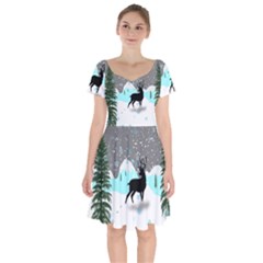 Rocky Mountain High Colorado Short Sleeve Bardot Dress by Amaryn4rt