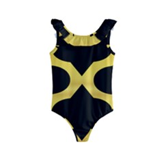 Seamless Gold Pattern Kids  Frill Swimsuit by Amaryn4rt