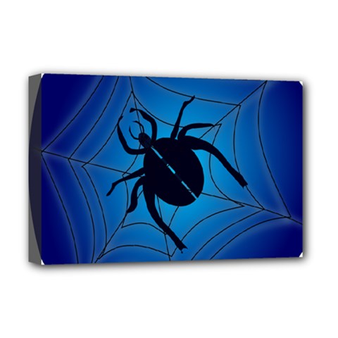 Spider On Web Deluxe Canvas 18  X 12  (stretched) by Amaryn4rt