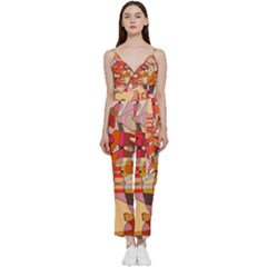 Abstract Abstraction Pattern Moder V-neck Camisole Jumpsuit by Amaryn4rt