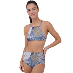 Ackground Leaves Desktop Halter Tankini Set by Amaryn4rt