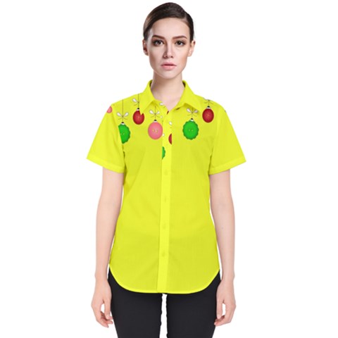 Christmas,bowls,garland,decoration Women s Short Sleeve Shirt by Amaryn4rt
