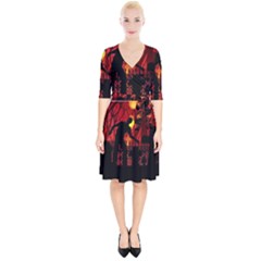 Horror Zombie Ghosts Creepy Wrap Up Cocktail Dress by Amaryn4rt