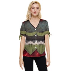 Illustration Drawing Vector Color Bow Sleeve Button Up Top by Amaryn4rt