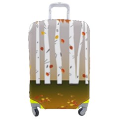 Birch Trees Fall Autumn Leaves Luggage Cover (medium) by Sarkoni
