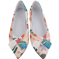Cartoon Marine Life Marine Drawing Women s Bow Heels by Sarkoni