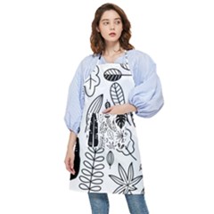 Leaves Plants Doodle Drawing Pocket Apron by Sarkoni