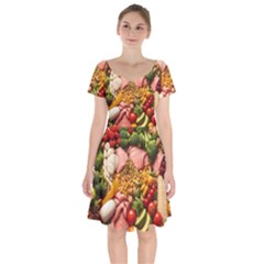 Fruit Snack Diet Bio Food Healthy Short Sleeve Bardot Dress by Sarkoni