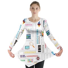 Illustrations Startup Business Organization Long Sleeve Tunic  by Sarkoni