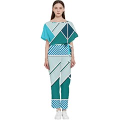 Logo Concept Banner Header Idea Batwing Lightweight Chiffon Jumpsuit by Amaryn4rt