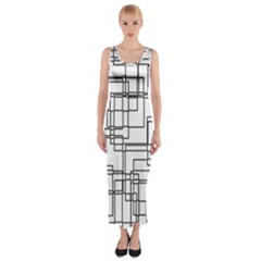 Structure Pattern Network Fitted Maxi Dress by Amaryn4rt