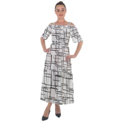 Structure Pattern Network Shoulder Straps Boho Maxi Dress  by Amaryn4rt