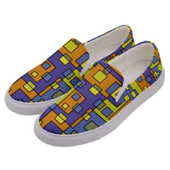 Square Background Background Texture Men s Canvas Slip Ons by Amaryn4rt