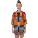 Architecture Art Bright Color Open Front Chiffon Kimono View1