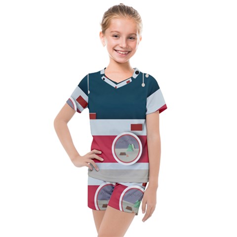 Camera Vector Illustration Kids  Mesh T-shirt And Shorts Set by Amaryn4rt