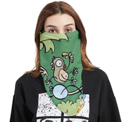 Ostrich Jungle Monkey Plants Face Covering Bandana (triangle) by Bajindul