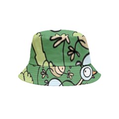 Ostrich Jungle Monkey Plants Inside Out Bucket Hat (kids) by Bajindul