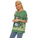 Ostrich Jungle Monkey Plants Oversized Basic T-Shirt View2