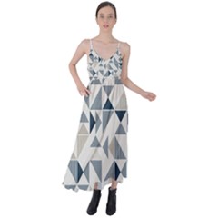 Geometric Triangle Modern Mosaic Tie Back Maxi Dress by Amaryn4rt