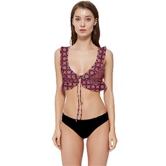 Kaleidoscope Seamless Pattern Low Cut Ruffle Edge Bikini Top by Ravend
