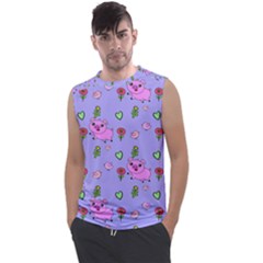 Flower Pink Pig Piggy Seamless Men s Regular Tank Top by Ravend