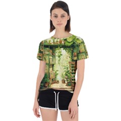 Building Potted Plants Open Back Sport T-shirt by Ravend