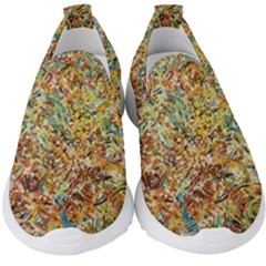 Art Modern Painting Acrylic Canvas Kids  Slip On Sneakers by Amaryn4rt
