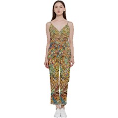 Art Modern Painting Acrylic Canvas V-neck Camisole Jumpsuit by Amaryn4rt
