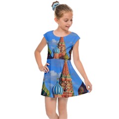 Architecture Building Cathedral Church Kids  Cap Sleeve Dress by Modalart