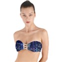 Black Building Lighted Under Clear Sky Twist Bandeau Bikini Top View1