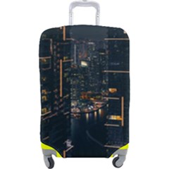 Photo Of Buildings During Nighttime Luggage Cover (large) by Modalart