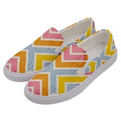 Line Pattern Cross Print Repeat Men s Canvas Slip Ons by Amaryn4rt