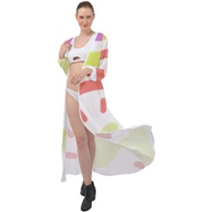 Rainbow Boho Colors Pastel Heart Maxi Chiffon Beach Wrap by Ndabl3x