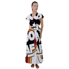 Cool Af Cool As Super Flutter Sleeve Maxi Dress by Ndabl3x