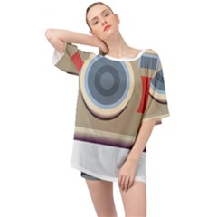 Photo Camera Machine Colorful Art Oversized Chiffon Top by Ndabl3x