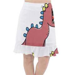 Dinosaur Dragon Drawing Cute Fishtail Chiffon Skirt by Ndabl3x