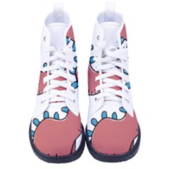 Dinosaur Dragon Drawing Cute Women s High-top Canvas Sneakers by Ndabl3x