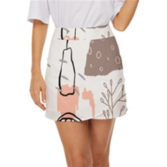 Abstract Art Design Pattern Mini Front Wrap Skirt by Ndabl3x