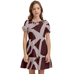 Cracked Pattern Boho Art Design Kids  Puff Sleeved Dress by Grandong