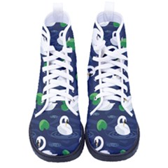 Swan-pattern-elegant-design Kid s High-top Canvas Sneakers by Proyonanggan