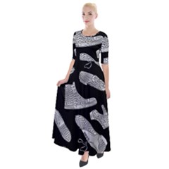 Pattern Shiny Shoes Half Sleeves Maxi Dress by Ndabl3x
