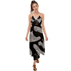 Pattern Shiny Shoes Halter Tie Back Dress  by Ndabl3x
