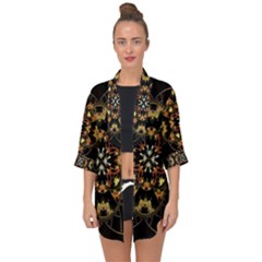 Fractal Stained Glass Ornate Open Front Chiffon Kimono by Sarkoni
