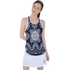 Mandala Calming Coloring Page Racer Back Mesh Tank Top by Sarkoni