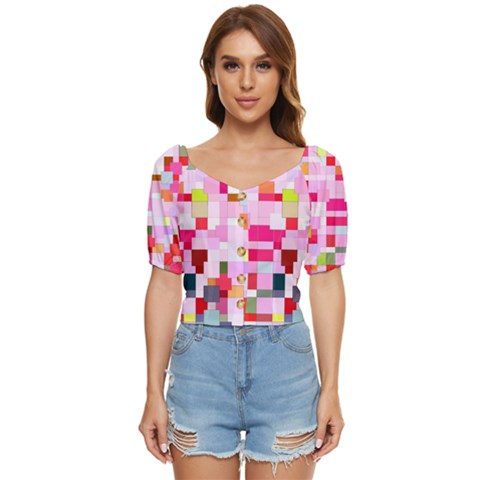 The Framework Paintings Square Button Up Blouse by Sarkoni